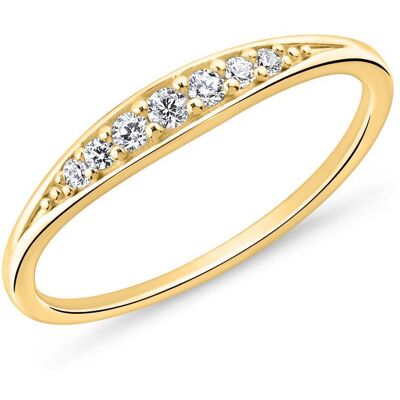 Unique Vergoldeter 925er Silberring für Damen mit Zirkonia gold Unique Vergoldeter 925er Silberring für Damen mit Zirkonia gold
