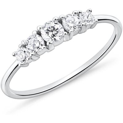 Unique Zirkoniabesetzter Ring für Damen aus 925er Silber silber Unique Zirkoniabesetzter Ring für Damen aus 925er Silber silber