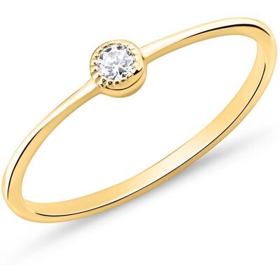 Unique Ring aus vergoldetem 925er Silber mit Zirkonia gold Unique Ring aus vergoldetem 925er Silber mit Zirkonia gold