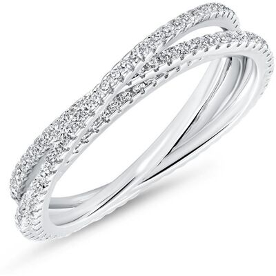 Unique Ring in Dreifach-Optik aus 925er Silber mit Zirkonia silber Unique Ring in Dreifach-Optik aus 925er Silber mit Zirkonia silber