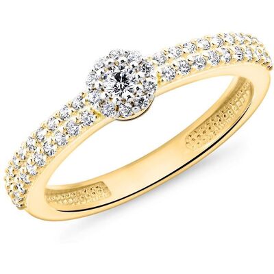 Unique Verlobungsring aus 375er Gold mit Zirkonia gold Unique Verlobungsring aus 375er Gold mit Zirkonia gold