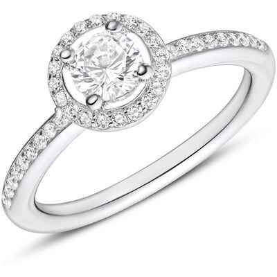 Unique 925er Silber Verlobungsring mit weißen Zirkonia silber Unique 925er Silber Verlobungsring mit weißen Zirkonia silber