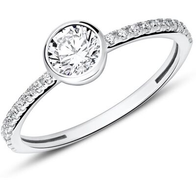 Unique Zirkoniabesetzter Verlobungsring aus 9K Weißgold silber Unique Zirkoniabesetzter Verlobungsring aus 9K Weißgold silber