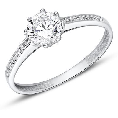 Unique Ring aus 375er Weißgold mit Zirkonia silber Unique Ring aus 375er Weißgold mit Zirkonia silber