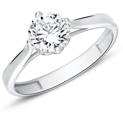 Unique 9K Weißgold Verlobungsring mit Zirkonia silber Unique 9K Weißgold Verlobungsring mit Zirkonia silber