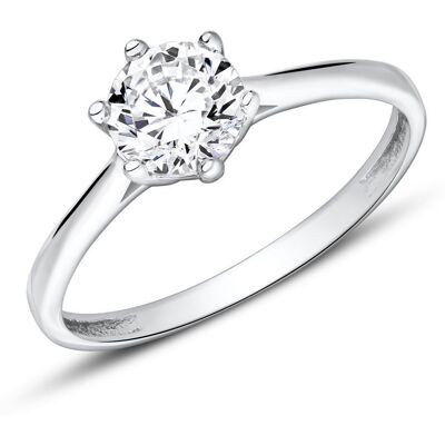 Unique 9K Weißgold Verlobungsring mit Zirkoniabesatz silber Unique 9K Weißgold Verlobungsring mit Zirkoniabesatz silber