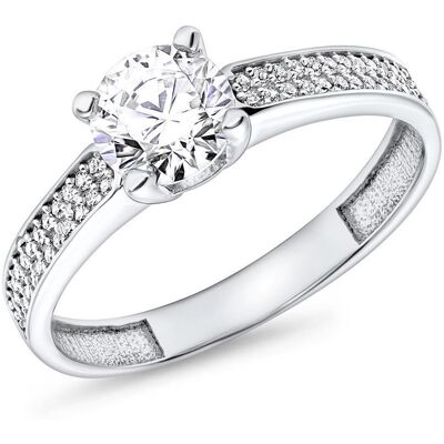 Unique 9K Weißgold Verlobungsring mit Zirkoniasteinen Unique 9K Weißgold Verlobungsring mit Zirkoniasteinen