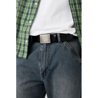 Levi's Ryder Gürtel mit Plakettenschließe - Herren - Schwarz / Schwarz 85 Levi's Ryder Gürtel mit Plakettenschließe - Herren - Schwarz / Schwarz 85