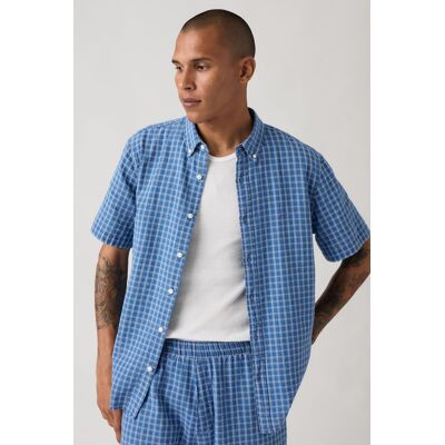 Levi's Authentic Kurzarmhemd mit Knopfleiste - Herren - Blau / Blau M Levi's Authentic Kurzarmhemd mit Knopfleiste - Herren - Blau / Blau M