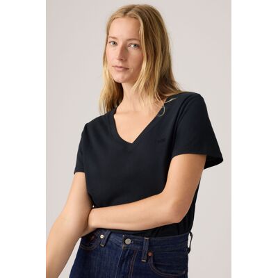 Levi's Favorite Baumwoll-T-Shirt mit V-Ausschnitt - Damen - Schwarz / Schwarz XL Levi's Favorite Baumwoll-T-Shirt mit V-Ausschnitt - Damen - Schwarz / Schwarz XL