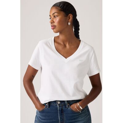 Levi's Favorite Baumwoll-T-Shirt mit V-Ausschnitt - Damen - Weiß / Weiß M Levi's Favorite Baumwoll-T-Shirt mit V-Ausschnitt - Damen - Weiß / Weiß M