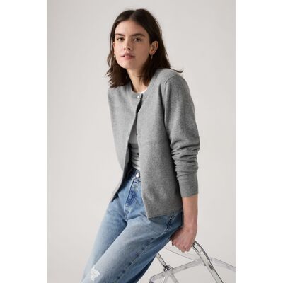 Levi's Superweicher Cardigan mit Rundhalsausschnitt - Damen - Grau / Grau S Levi's Superweicher Cardigan mit Rundhalsausschnitt - Damen - Grau / Grau S