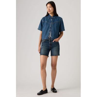 Levi's 501 Lightweight Shorts mit mittlerer Oberschenkellänge - Damen - Dunkle Waschung / Dunkle Waschung 23 Levi's 501 Lightweight Shorts mit mittlerer Oberschenkellänge - Damen - Dunkle Waschung / Dunkle Waschung 23