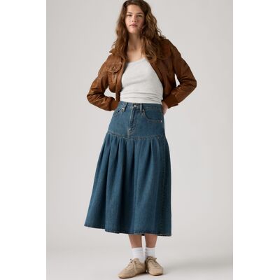 Levi's Rock mit Passe und Falten - Damen - Dunkle Waschung / Dunkle Waschung 32 Levi's Rock mit Passe und Falten - Damen - Dunkle Waschung / Dunkle Waschung 32