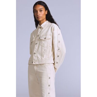Levi's Shank Trucker Jacke - Damen - Weiß / Weiß XS Levi's Shank Trucker Jacke - Damen - Weiß / Weiß XS