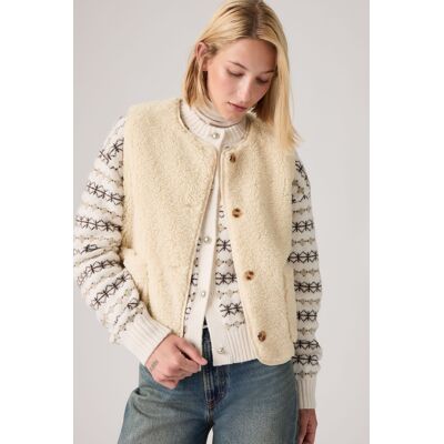 Levi's Rema Sherpa-Weste - Damen - Weiß / Weiß S Levi's Rema Sherpa-Weste - Damen - Weiß / Weiß S