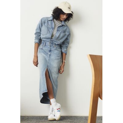 Levi's Denim Midi Shirt-Kleid - Damen - Blau / Blau 27 Levi's Denim Midi Shirt-Kleid - Damen - Blau / Blau 27