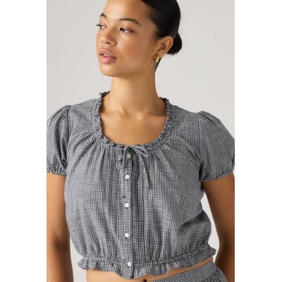 Levi's Chiara Short-Sleeve Blouse - Damen - Blau / Blau M Levi's Chiara Short-Sleeve Blouse - Damen - Blau / Blau M