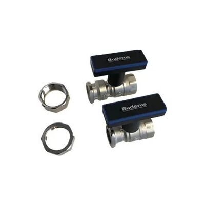 Buderus Logafix Pumpenkugelhahnen-Set 1 PN10 Messing vernickelt Buderus Logafix Pumpenkugelhahnen-Set 1 PN10 Messing vernickelt