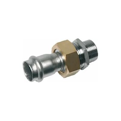 Buderus SANHA Pressfitting Verschraubung AG 22 x 3/4 flachdichtend Mutter Messing Edelstahl Nr. 9333G Buderus SANHA Pressfitting Verschraubung AG 22 x 3/4 flachdichtend Mutter Messing Edelstahl Nr. 9333G