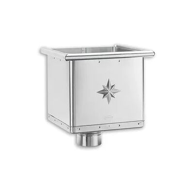 Wasserfangkasten Grömo kubisch exzentrisch, Quartz-Zinc, verschiedene Größen (Ausführung: Ø 120mm. 240mm breit) Wasserfangkasten Grömo kubisch exzentrisch, Quartz-Zinc, verschiedene Größen (Ausführung: Ø 120mm. 240mm breit)