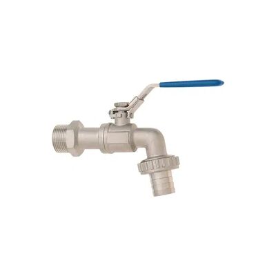 Evenes Kugel-Auslaufventil 3/4 ́ ́ Edelstahl blauer Griff Evenes Kugel-Auslaufventil 3/4 ́ ́ Edelstahl blauer Griff