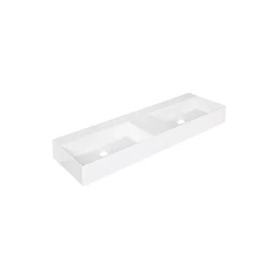 Doppelwaschtisch Elayla 1420x125x450 mm ohne Hahnloch Keramik weiß Evenes Doppelwaschtisch Elayla 1420x125x450 mm ohne Hahnloch Keramik weiß Evenes