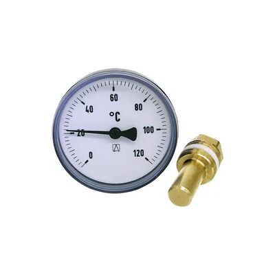 Afriso Bimetall-Zeigerthermometer 0-120 °C 63 mm durch., Kunststoffgehäuse Afriso Bimetall-Zeigerthermometer 0-120 °C 63 mm durch., Kunststoffgehäuse