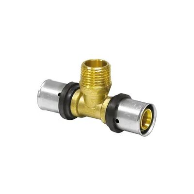 Pipetec Pressfitting T-Stück mit AG (Ausführung: 20 - 3/4''AG - 20 (VPE 40 Stk.)) Pipetec Pressfitting T-Stück mit AG (Ausführung: 20 - 3/4''AG - 20 (VPE 40 Stk.))