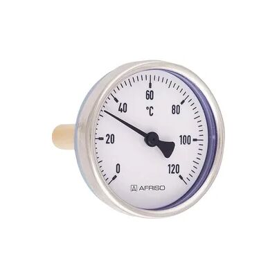 Afriso Bimetall-Zeigerthermometer 0 - 120°C, 1/2'', 63 mm, Stahlblechgehäuse Afriso Bimetall-Zeigerthermometer 0 - 120°C, 1/2'', 63 mm, Stahlblechgehäuse