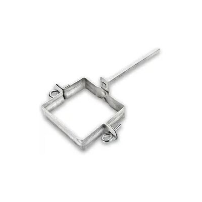 GROMO Fallrohrschelle Grömo quadratisch mit Schlagstift 140mm, Stahl verzinkt, verschiedene Größen (Ausführung: 140mm. 80mm breit) GROMO Fallrohrschelle Grömo quadratisch mit Schlagstift 140mm, Stahl verzinkt, verschiedene Größen (Ausführung: 140mm. 80mm breit)