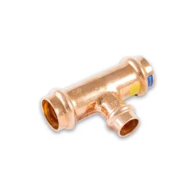 FRABO Kupfer Press Kombifitting T-Stück Mittelabgang reduziert, DVGW, Kontur V, verschiedene Varianten (Ausführung: 28 - 18 - 28 mm) FRABO Kupfer Press Kombifitting T-Stück Mittelabgang reduziert, DVGW, Kontur V, verschiedene Varianten (Ausführung: 28 - 18 - 28 mm)
