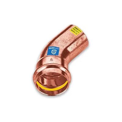 FRABO Kupfer Press Kombifitting Winkel 45°, i x a, DVGW, Kontur V, verschiedene Varianten (Ausführung: 28 mm) FRABO Kupfer Press Kombifitting Winkel 45°, i x a, DVGW, Kontur V, verschiedene Varianten (Ausführung: 28 mm)