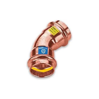 FRABO Kupfer Press Kombifitting Winkel 45°, DVGW, Kontur V, verschiedene Varianten (Ausführung: 35 mm) FRABO Kupfer Press Kombifitting Winkel 45°, DVGW, Kontur V, verschiedene Varianten (Ausführung: 35 mm)