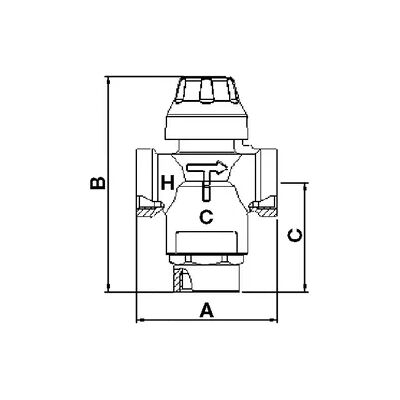 Grundfos Thermomischer Easyflow Typ 720 DN 20 für 35 bis 60 °C mit Kv 2,5 und IG-Anschluss DN 20 (3/4'') Grundfos Thermomischer Easyflow Typ 720 DN 20 für 35 bis 60 °C mit Kv 2,5 und IG-Anschluss DN 20 (3/4'')