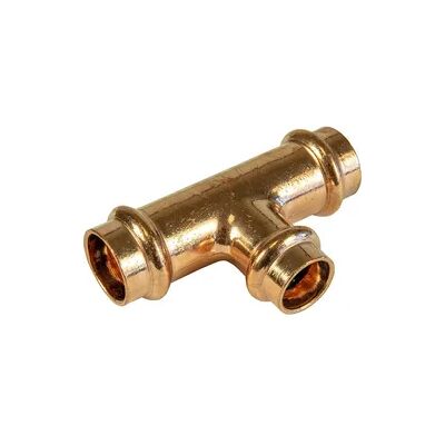 PIPeTeC Kupfer Pressfitting, T-Stück reduziert - ixixi, DVGW, V Kontur (Ausführung: 18 - 18 - 15 mm) PIPeTeC Kupfer Pressfitting, T-Stück reduziert - ixixi, DVGW, V Kontur (Ausführung: 18 - 18 - 15 mm)