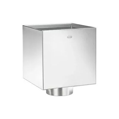 GROMO Flachdach-Wasserfangkasten, Grömo, Kubisch mit Zulauf, Zink (Ausführung: DN100. Ø 100mm) GROMO Flachdach-Wasserfangkasten, Grömo, Kubisch mit Zulauf, Zink (Ausführung: DN100. Ø 100mm)