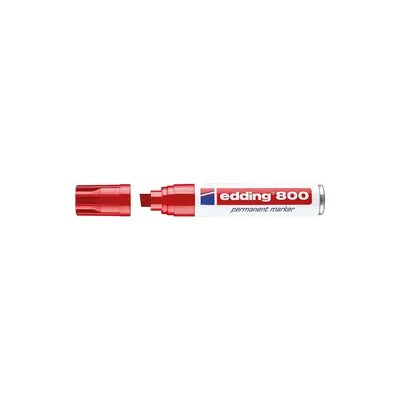 Permanentmarker 800 Edding Strichbreite 4 - 12 mm, Keilspitze, rot Permanentmarker 800 Edding Strichbreite 4 - 12 mm, Keilspitze, rot