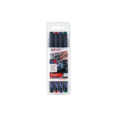 Kabelmarker-Set 8407 Edding Strichbreite 0,3 mm, schwarz/rot/blau/grün Kabelmarker-Set 8407 Edding Strichbreite 0,3 mm, schwarz/rot/blau/grün