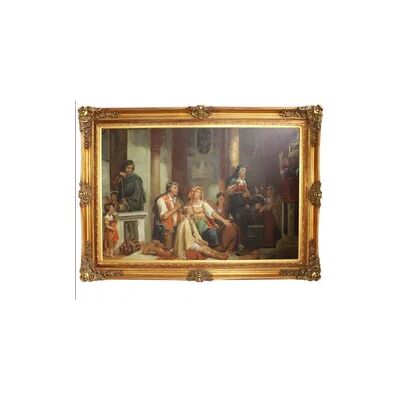 Casa Padrino Riesiges Handgemaltes Barock Öl Gemälde Gottesdienst Gold Prunk Rahmen 225 x 165 x 10 cm - Massives Material Casa Padrino Riesiges Handgemaltes Barock Öl Gemälde Gottesdienst Gold Prunk Rahmen 225 x 165 x 10 cm - Massives Material