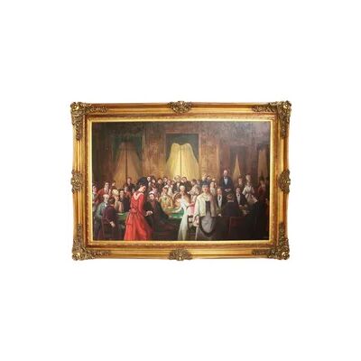 Casa Padrino Riesiges Handgemaltes Barock Öl Gemälde Casino Gold Prunk Rahmen 225 x 165 x 10 cm - Massives Material Casa Padrino Riesiges Handgemaltes Barock Öl Gemälde Casino Gold Prunk Rahmen 225 x 165 x 10 cm - Massives Material