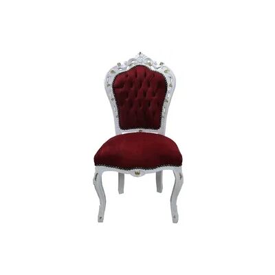 Casa Padrino Barock Esszimmer Stuhl Bordeaux/Weiss/Gold - Antik Möbel - Limited Edition Casa Padrino Barock Esszimmer Stuhl Bordeaux/Weiss/Gold - Antik Möbel - Limited Edition