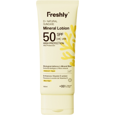 Freshly Cosmetics D+ Natural Suncare Mineral Lotion SPF50 100ml Freshly Cosmetics D+ Natural Suncare Mineral Lotion SPF50 100ml