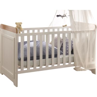 Die Möbelfundgrube Kinderbett Babybett 70 x 140 cm Pinie weiß - Artisan Eiche - JASMIN Die Möbelfundgrube Kinderbett Babybett 70 x 140 cm Pinie weiß - Artisan Eiche - JASMIN
