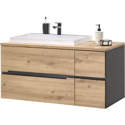 BALCULINA - Memphis - grey/artisan oak - vanity cabinet BALCULINA - Memphis - grey/artisan oak - vanity cabinet
