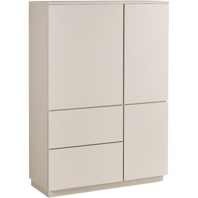 Die Möbelfundgrube Highboard 3 Türen 2 Schubladen Beige-Kaschmir 103 cm - VINCE Die Möbelfundgrube Highboard 3 Türen 2 Schubladen Beige-Kaschmir 103 cm - VINCE