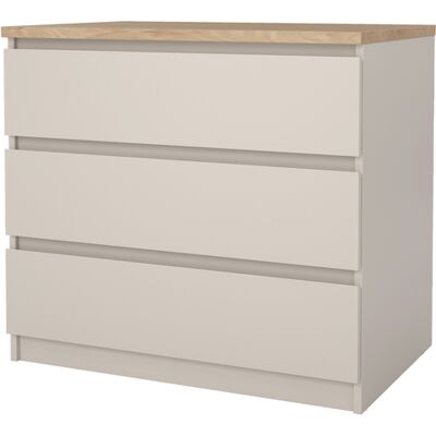 Die Möbelfundgrube Kommode 3 Schubladen Beige-Kaschmir Jackson Hickory 77 cm - NAIA Die Möbelfundgrube Kommode 3 Schubladen Beige-Kaschmir Jackson Hickory 77 cm - NAIA