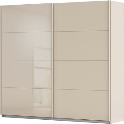Die Möbelfundgrube Schwebetürenschrank beige Glas 226 cm 2-türig - rauch - QUADRA Die Möbelfundgrube Schwebetürenschrank beige Glas 226 cm 2-türig - rauch - QUADRA