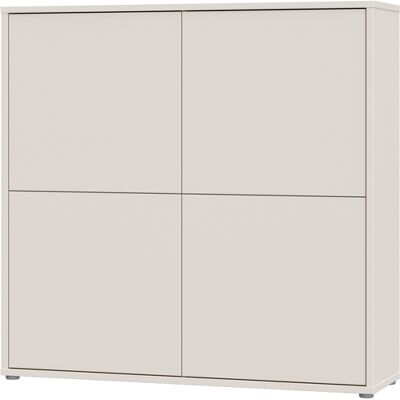 Die Möbelfundgrube Kommode beige 124 x 35 cm 4-türig - ALICE SPRINGS Die Möbelfundgrube Kommode beige 124 x 35 cm 4-türig - ALICE SPRINGS