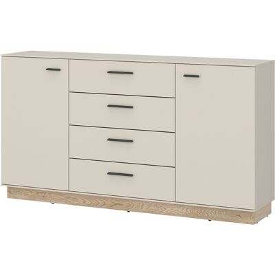 Die Möbelfundgrube Sideboard mit 4 Schubladen Beige-Kaschmir - Eiche 155 cm - MEOLO Die Möbelfundgrube Sideboard mit 4 Schubladen Beige-Kaschmir - Eiche 155 cm - MEOLO
